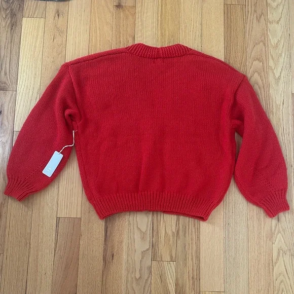 New Luna Ivy Charming Red Heart Cardigan size L - Picture 3 of 5